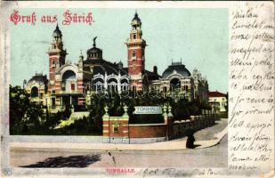 1900 Zürich, Zurich; Tonhalle / concert hall. Postkartenverlag Künzli (tear)