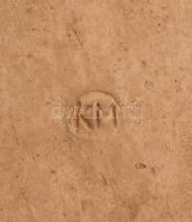 Kovács Margit (1902-1977): Madonna gyermekével. Engóbozott kerámia, jelzett, hibátlan, fa keretben. ...