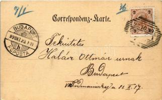 1899 (Vorläufer) Graz (Steiermark), Murquai-Schlossberg / riverside, bridge, castle hill. L. Strohsc...