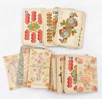 Kártyatartó és szorító / prés, fa, pikk és kör királlyal díszítve, 1920 körül. Kopásnyomokkal, 30x17...