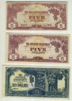 Malájföld / II.világháború / japán megszállás 1942-45. 12klf bankjegy benne jobbak T:I,II,III