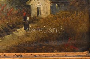 TL jelzéssel, feltehetően XIX. sz. végén/XX. sz. elején működött festő: Vitorlások a távolban. Olaj,...