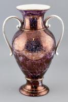 Hollóházi nagy méretű, porcelán váza, Pénzverde logójával, jelzett, kopott, ferde m:41cm