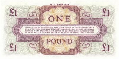 Nagy-Britannia 1950-es, 60-as, 70-es évek katonai bankjegyek 6klf T:I