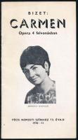 1971 Pécsi Nemzeti Színház 75. évad, 1970-71 műsörfüzet (Bizet: Carmen, Örkény: Macskajáték), fekete-fehér fotókkal