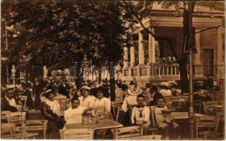 1914 Budapest I. Forgó Károly Várkerti Kioszk kerthelyisége (naponta katonazene) (b)