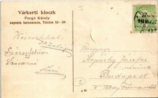 1914 Budapest I. Forgó Károly Várkerti Kioszk kerthelyisége (naponta katonazene) (b)