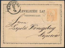 1874 2kr díjjegyes levelezőlap / PS-card KOTTORI (Gudlin 400 p)