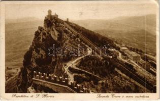 1936 San Marino, Seconda Torre e mura castellana / tower, castle walls (EK)