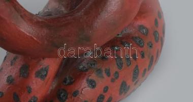 Izsépy Margit: Faun, kerámia figura, kézzel festett, jelzett, lábánál apró lepattanás, m: 19cm