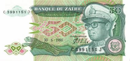 Zaire 1985-1995. 10klf bankjegy T:I