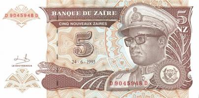 Zaire 1985-1995. 10klf bankjegy T:I