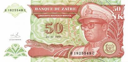 Zaire 1985-1995. 10klf bankjegy T:I