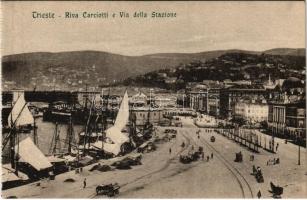 Trieste, Trst; Riva Carciotti e Via della Stazione / quay, street view