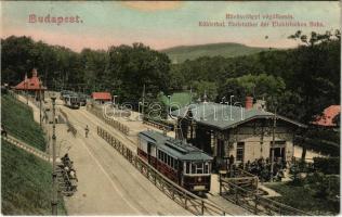 1906 Budapest II. Hűvösvölgyi villamos végállomás, vasútállomás