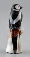 Herendi porcelán harkály madár figura, poszáta, kézzel festett, jelzett, egészen apró kopásnyommal, ...