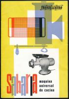cca 1960-1970 Transelektro Sabaria húsdaráló, konyhai gépek, spanyol nyelvű, illusztrált reklámprospektus, Bp., Révai-ny., 12 p., kissé foltos, sérült