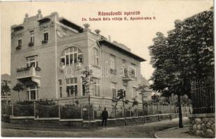 1912 Budapest II. Rózsadombi nyaralók: Dr. Schack Béla villája. Apostol utca 6.