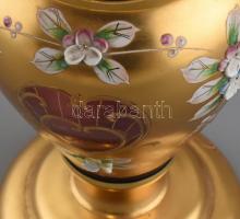 Moser jelzés nélküli váza. Kézzel festett, kissé kopott m: 21 cm