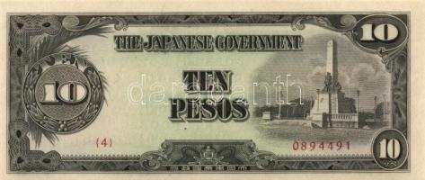 Japán megszállások/Kelet-Ázsia II.vh. 10 klf bankjegy T:I,I-,II (2x)