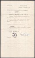 1955 Bp., az Amerikai Követéség Konzuli Osztályának hivatalos levele vízumkedvezményezettségről, rajta Ernest A. Nagy amerikai alkonzul saját kezű aláírásával, a konzulátus pecsétjével