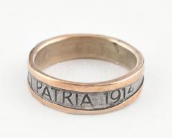 I. világháborús 8 K arany szélű Pro Patria feliratos gyűrű.