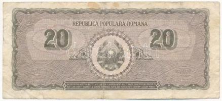 Románia 1950. 20L T:III,III- Romania 1950. 20 Lei C:F,VG Krause P#84