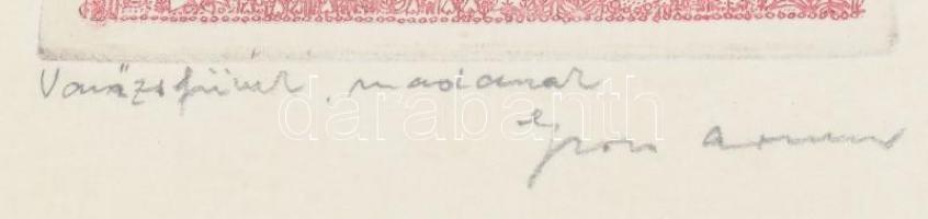 Gross Arnold (1929-2015): Varázsfüvek, madarak. Színes rézkarc, papír. Jelzett a karcon. Hibátlan. 6...