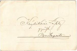 Ladies with officer, humour. litho (fa)