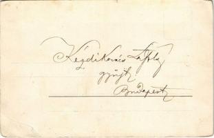 Storch & Comp. / stork's shop with babies, humour. litho (szakadás / tear)