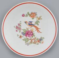 Zsolnay paradicsommadaras tányér, 1 db , kopásnyomokkal, jelzett, d: 24 cm