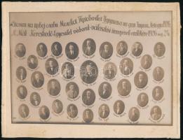 1926 A Moholi (Mol, Szerbia) Kereskedő Egyesület védszent választási ünnepségének emlékére készült tabló fotó 19x25 cm