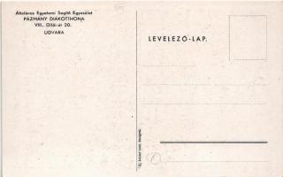 Budapest VIII. Általános Egyetemi Segítő Egyesület Pázmány Diákotthona, udvar. Üllői út 20