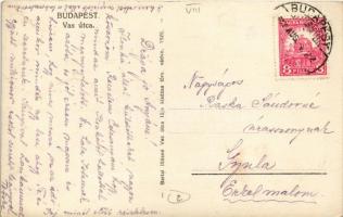 1929 Budapest VIII. Vas utca, Ecker Kálmán papírkereskedése üzlete, Országos Stefánia Szövetség háza...