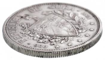 Kuba 1897. 1P Ag "Szuvenír Peso" közeli dátum, csillag a dátum vonalában (22,47g) T:2,2- p...