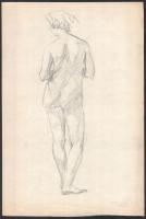 Mattyasovszky-Zsolnay László (1885-1935), kétoldalas mű: Álló női akt, álló akt. Ceruza, papír. Mind...