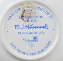 Goebel / Hümmel tálka, 2db, festett, fajansz, apró kopás, jelzett, m: 8 cm