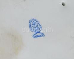 Herendi fehér mázas porcelán nyuszipár, hibátlan, jelzett, 13x14 cm