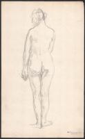 Mattyasovszky-Zsolnay László (1885-1935): Álló akt. Ceruza, papír. Hagyatéki pecséttel. 34x21 cm