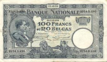 Belgium 1930.10.03. 100Fr/20B T:III