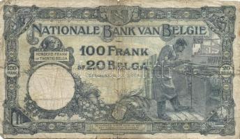 Belgium 1928.06.08. 100Fr/20B T:III/IV + 1930.07.02. 100Fr/20B T:III