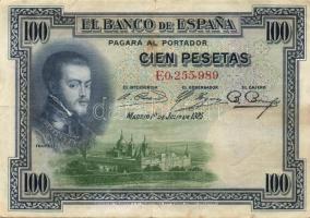 Spanyolország 1925.07.1. 100P T:III+