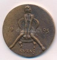 Kutas László (1936-) 1995. "Kutas Galériák" Br névjegyérem (40mm) T:2