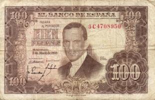 Spanyolország 1953.04.7. 100P + 1954.07.22. 5P T:III