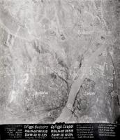 1945 Budapest, Budafok, Csepel német katonai légi felderítő fotó 29x29 cm / German military scout photo
