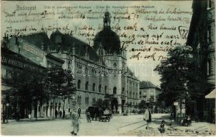 1907 Budapest IX. Üllői út, Iparművészeti Múzeum, útépítés, gyógyszertár, Hazai Hirdetési részvénytársaság (az épületet lebontották)