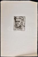 Bencze László (1907-1992): Portré. Rézkarc, papír, jelzett, 12×10 cm