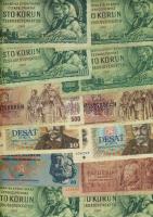 Csehszlovákia 1961. 100K (13x) + 1964. 50K (1x) + 1970. 20K (1x) + 1973. 500K (2x) + 1986. 10K (2x) T:II,III,III/IV
