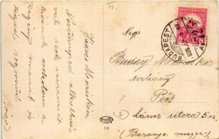 1926 Budapest XI. Horthy Miklós úti körönd (ma Bartók Béla út), villamos, harisnyakötő üzlet