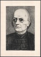 Gacs Gábor (1930-2019): Horváth Mihály (1809-1878) portréja. Rézkarc, papír, utólagos (?) jelzéssel, 29,5×19 cm